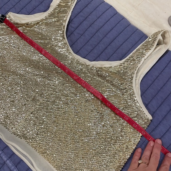 Sexy Banana Republic Alina Cream / Gold Cropped Sequin Tank Top! - Picture 10 of 14